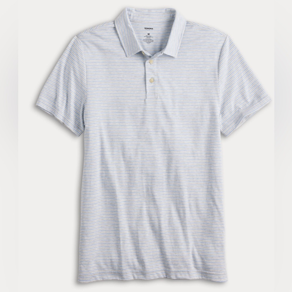 Sonoma Goods For Life® The Super Soft Polo Blue and Pink Striped